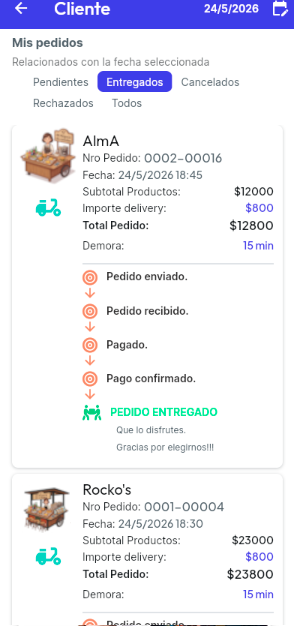 Mis pedidos
